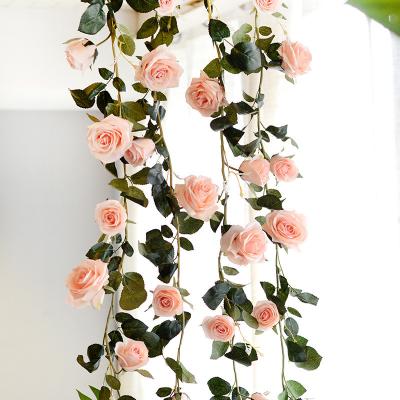 China Bendable Fake Wedding Flowers Silk Rose Vine Realistic Apparence for sale