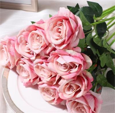China ODM Artificial Fake Wedding Flowers Bouquets Lifelike Roses for sale