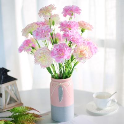 China White Pink Carnation Fake Holiday Flowers For Xmas Easter for sale