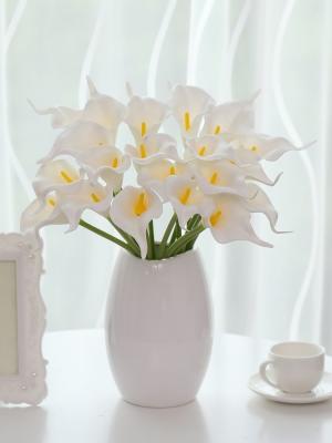 Китай Искусственный фиолетовый белый лилия и цветочный букет 36 см продается