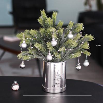 China Shopping Mall Christmas Holly Berries Artificial Pine Branch Ornaments Decoration for sale