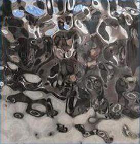 China Os Ss molham a onda carimbada do espelho do teto PVD do painel de parede da ondinha folha de aço inoxidável à venda