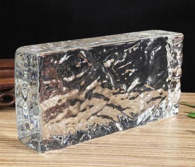 China 6x6x4 6x6x3 Crystal Glass Block For Shower Ice Pattern Wall Roof Indoor Hollow Transparent Colored for sale