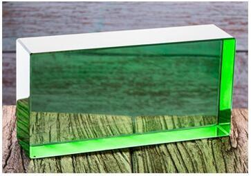 China 4 Inch 5 Inch Crystal Glass Block  Decor Green Transparent Hot Fused Glass Tiles for sale
