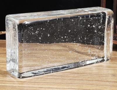 China 30x30 6x6x4 Crystal Glass Block Textured Patterned Kiln Hot Melt Cast Fused Glass for sale