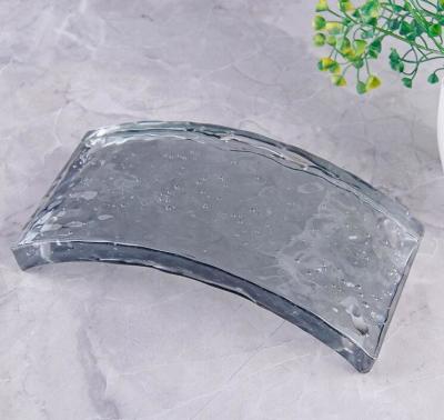 China 8x8x4 Clear Hot Fused Glass Tile Solid Crystal Fireproof Decorative Cast Architectural Glass Block for sale