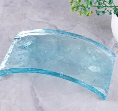 China 8x8x4 Crystal Glass Block Super Clear Decorative Glass Striped Engraved for sale