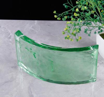 China 4x4 12x12 Curved Glass Block Wall Crystal Hot Fused for sale