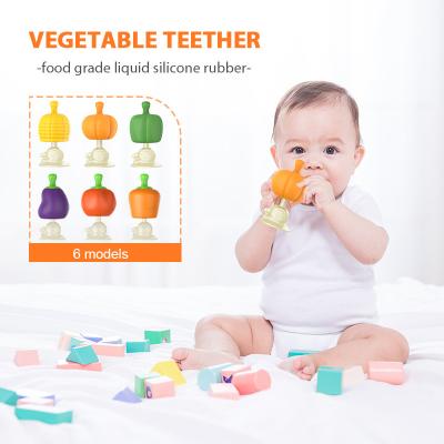 China Silicone Baby Teething Toys BPA Free 3 in 1 Corn Vegetable Design for sale