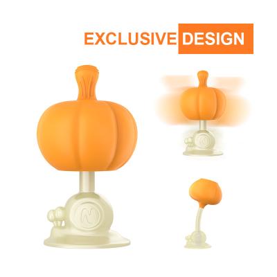 China Eco Inspired Flexible Baby Teething Toys Vegetable Pumpkin Silicone Teether for sale