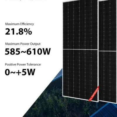 China 585W 590W JA Solar Panel 595W 600W 605W 610W All Black Pv Panels Shingled Technology for sale