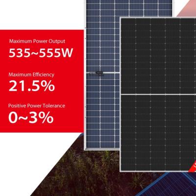 China sistema de exploração agrícola solar solar do painel 555W único Crystal Silicon Solar Cell For de 535W Longi à venda