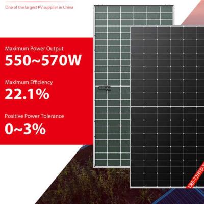 中国 こんにちはMoロンジのBifacial太陽電池パネル550W 565W 570のBifacial二重ガラス太陽電池パネル 販売のため