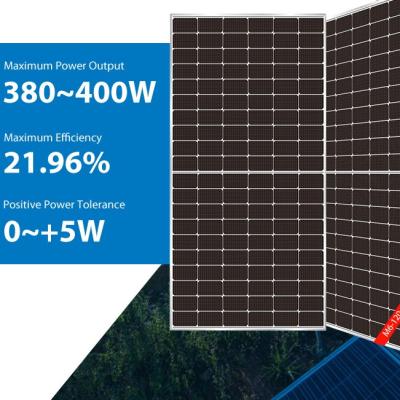 China 380w Huasun Solar Panels 395w 166mm Mono Half Cut Hjt Bifacial Photovoltaic Panels for sale