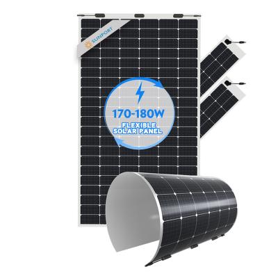Китай 170W - панели солнечных батарей панелей солнечных батарей ориентированные на заказчика MWT 180W Sunport гибкие тонкие продается