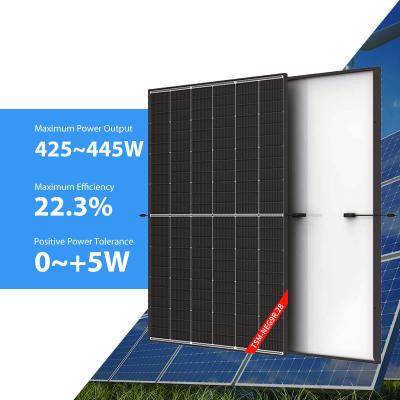 China 425W 430W Trina Solar Black Frame 440W 445W Inwarehouse Solar Panels On House Roof for sale