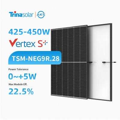China Trina 425W 430W 435W 440W 445W W450 Panel solar Medio corte Panel solar de marco negro Inwarehouse en venta