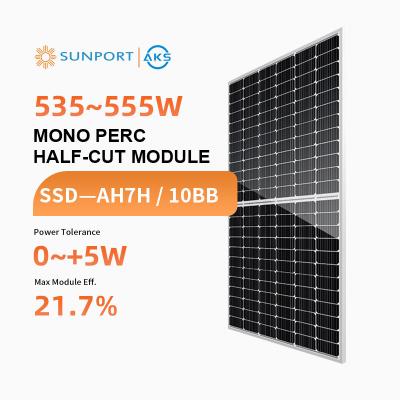 China Sunport Günstiges 550 Watt Solarpanel China Solarzellen 535 W 540 W 545 W 550 W 555 W Eff. 21,5 % Solar-PV-Module Großhandel zu verkaufen