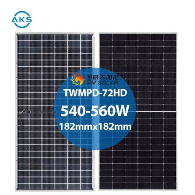 China Bifacial Modul Photovoltaic 555W 560W P Type 144 Half Cells Double Glass Solar Panels for sale