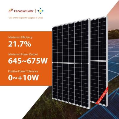 China marco monocristalino solar canadiense del negro del módulo de los módulos 670W 675W picovoltio de 645W 650W en venta