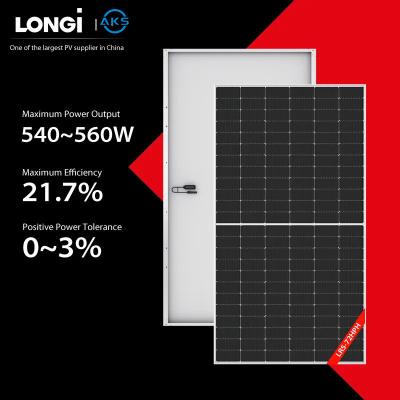 China 540W 545W Longi Solar Panel 555W 560W Transparent Photovoltaic Cells For Rooftop for sale