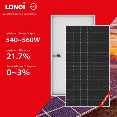 China Longi Panel Solar Bifacial 540W 545W 555W 550W Solar Panels For Rooftop Zonnepanelen for sale