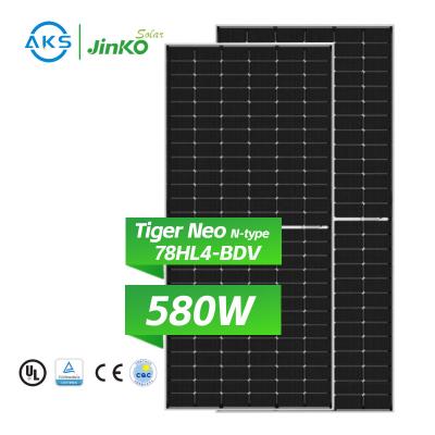 China Jinko Tiger Neo N-Type 72HL4-BDV Solar Panel 560W 565W 570W 575W 580W Bifacial Module Dual Glass for sale