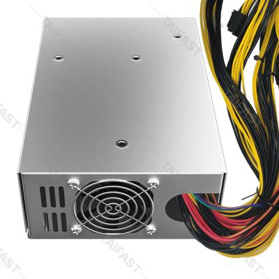 China Silent ATX Mining Rig Power Supply For Mining 8 Gpu 2000W PSU 90PLUS Ethereum 2 Fans Silver for sale