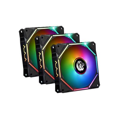 China 52.5CFM RGB Chassis Cooling Fans Air Volume Silent DC 12V 4P Heatsink PC Computer Plastic FCC for sale