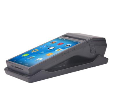 China 1GB RAM Handheld POS Terminal with 10 Point Capacitive Touch Screen and Printer for sale