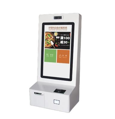 China 21'' Touch Screen Self Service Ordering Kiosk with 64GB/128GB SSD Storage and Printer for sale