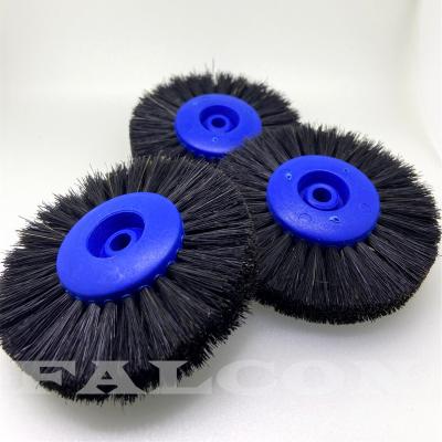 China Plastic Hub Polishing Brushes Upright Bristle Four Rows Lathe Polishers Wheel for sale