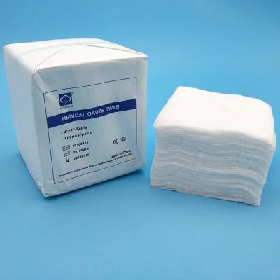 China Medical Disposable Surgical Wound Dressing Absorbent Cotton Folded Gauze Swabs à venda