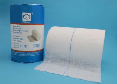 China Pure White Color Medical Cotton Gauze 25m / 50m Size For Wound Dressing for sale