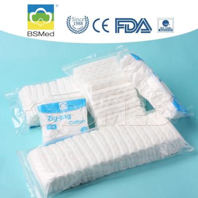 China Disposable Small Size Zig Zag Cotton Pleats 50g / 100g 5.5 - 7.5 PH Value for sale