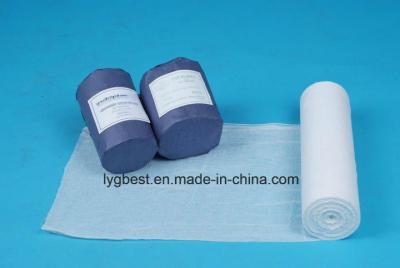 Chine Bandage blanchi de rouleau de gaze, petit pain stérile de gaze de coton cru de 100% à vendre