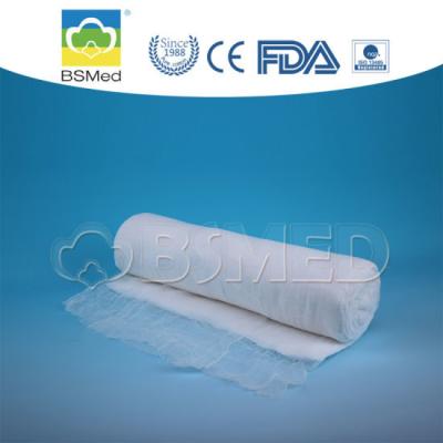 China Surgical Odorless Absorbent Cotton Gauze , White Color Cotton Bandage Roll for sale