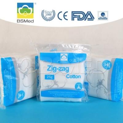 China China Supply Wholesale Ce Approved Medical Bleached Absorbent Zig-Zag Cotton for sale