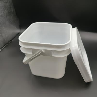 China 100% PP 2L 3L 5L 10L Square Shaped Plastic Bucket Anti Fall Screen Printing en venta