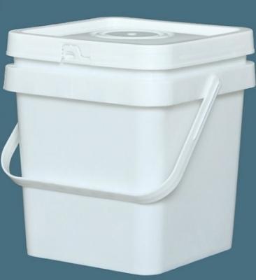 China Recyclable Stackable 10 Litre Square Plastic Bucket Leakproof for sale