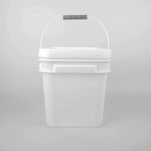 Quality Recyclable Stackable 10 Litre Square Plastic Bucket Leakproof for sale