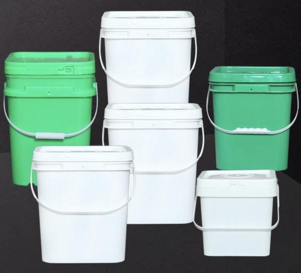 Quality 12'' Poly Pail Square Storage Buckets With Lids 2 Lbs for sale