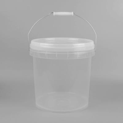 China Corrosion Resistance 5 Gallon Clear Plastic Pail Bucket Containers Screen Printing for sale
