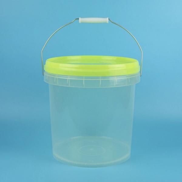 Quality 5l Clear Plastic Bucket Pails With Lid Thermal Transfer Decoration for sale