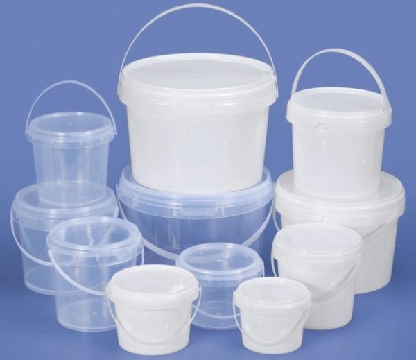 Quality 5l Clear Plastic Bucket Pails With Lid Thermal Transfer Decoration for sale