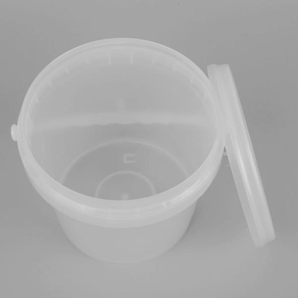 Quality Smooth Surface 5 Gallon Transparent Plastic Bucket IML Decoration for sale