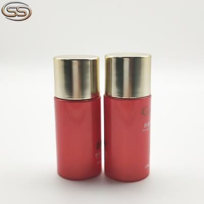China Custom Color 20ml Plastic Cosmetic Travel Bottle with Golden Cap for sale