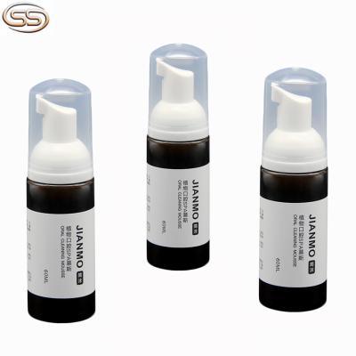 China 60ml PET Plastic Soap Foam Pump Bottle with Label For Facial Cleanness for sale
