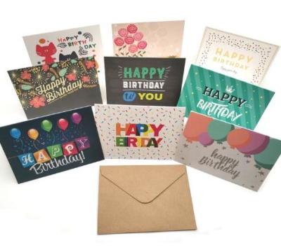 China Happy Birthday Paper Greeting Card Envelope Sets Recyclable With Offset Printing for sale