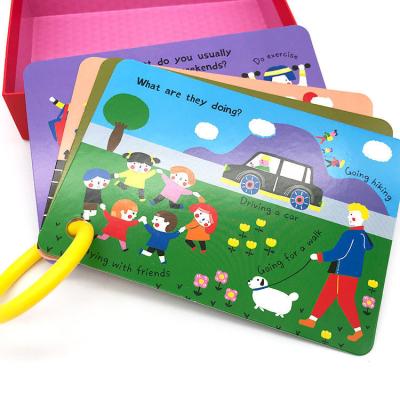 China Cardboard Full Color Card Educational Flash Cards Printing With Round Pp Ring for sale